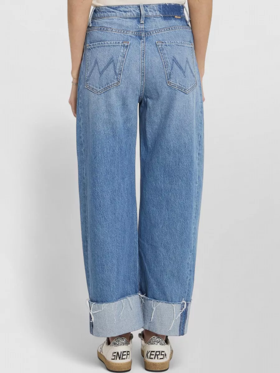 Mother Denim High-Rise Wide-Leg Cropped Jeans