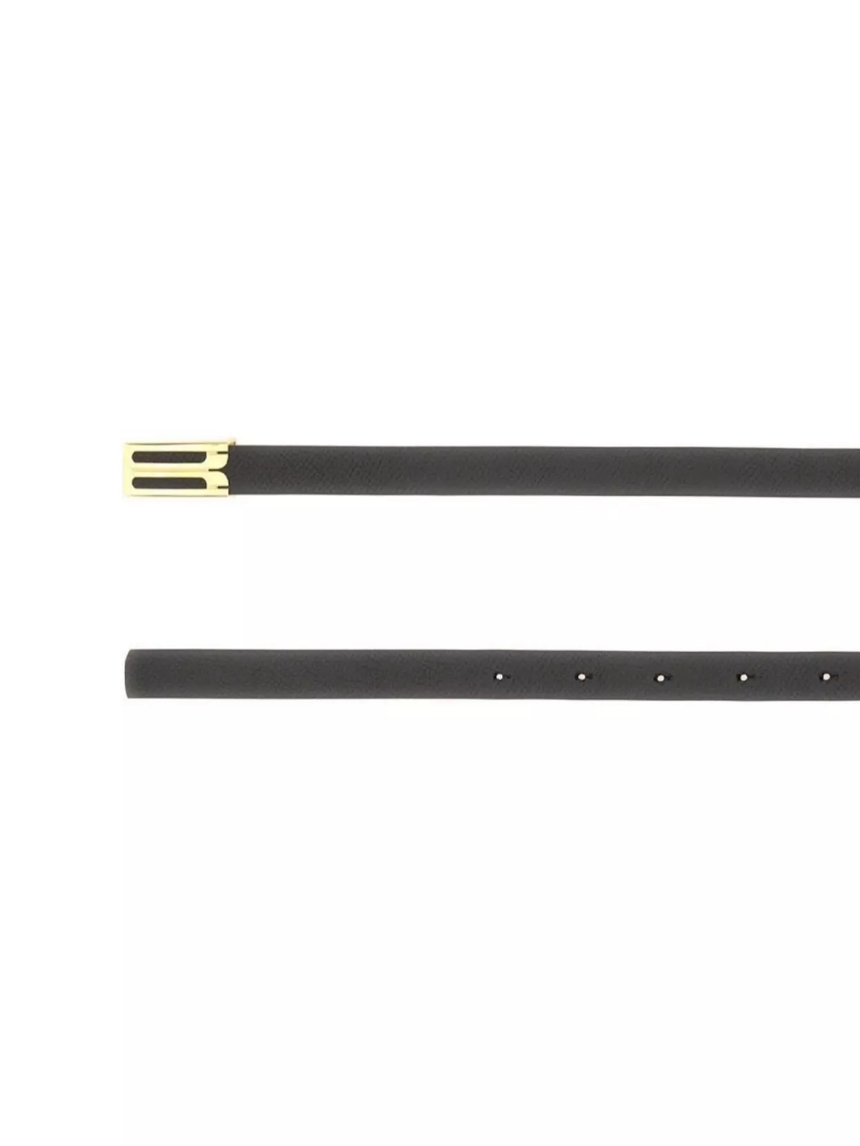 Victoria Beckham Leather Belt Adjustable Gold-tone Buckle In Black