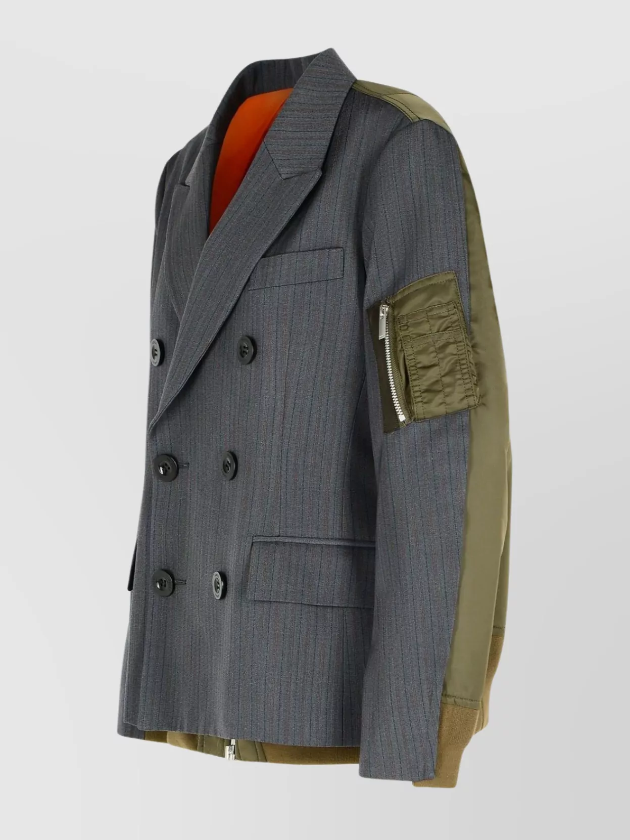 Sacai Wool Blend Double Breasted Jacket
