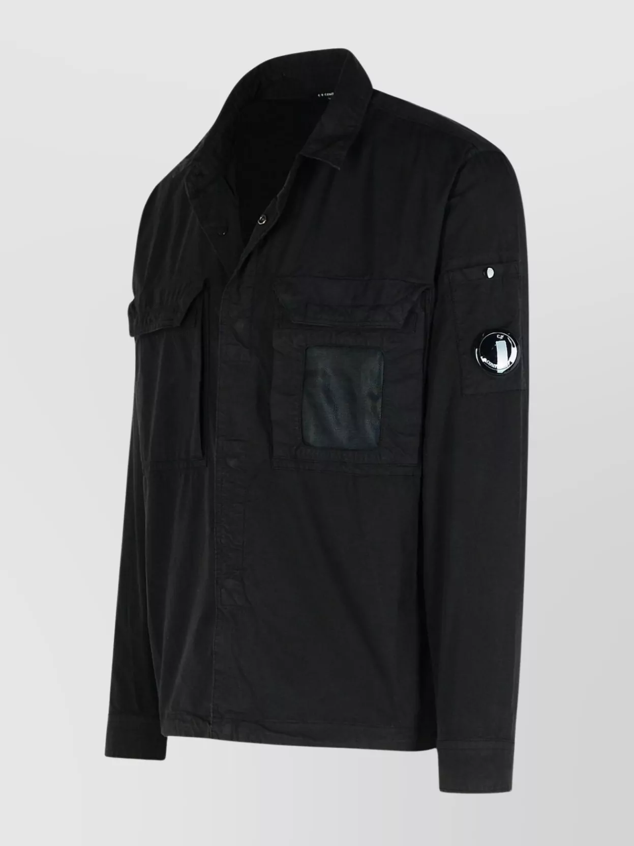 C.p. Company Cotton Shirt With Arm Pocket And Collared Design