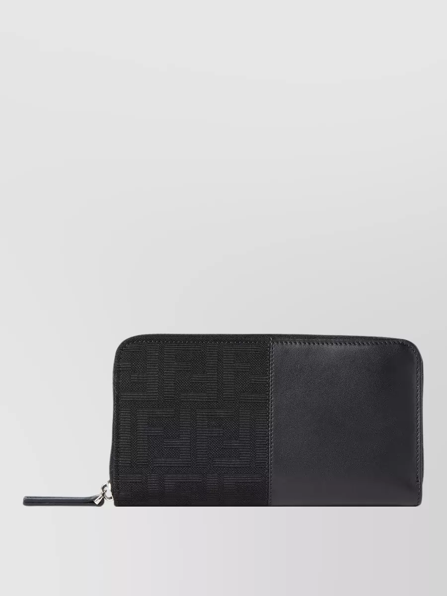 Fendi leather zip around wallet