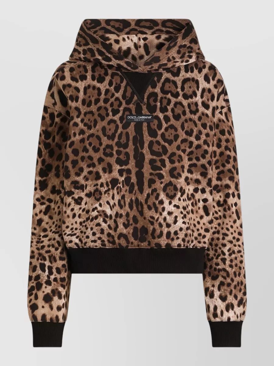 Dolce&Gabbana cotton leo print hoodie