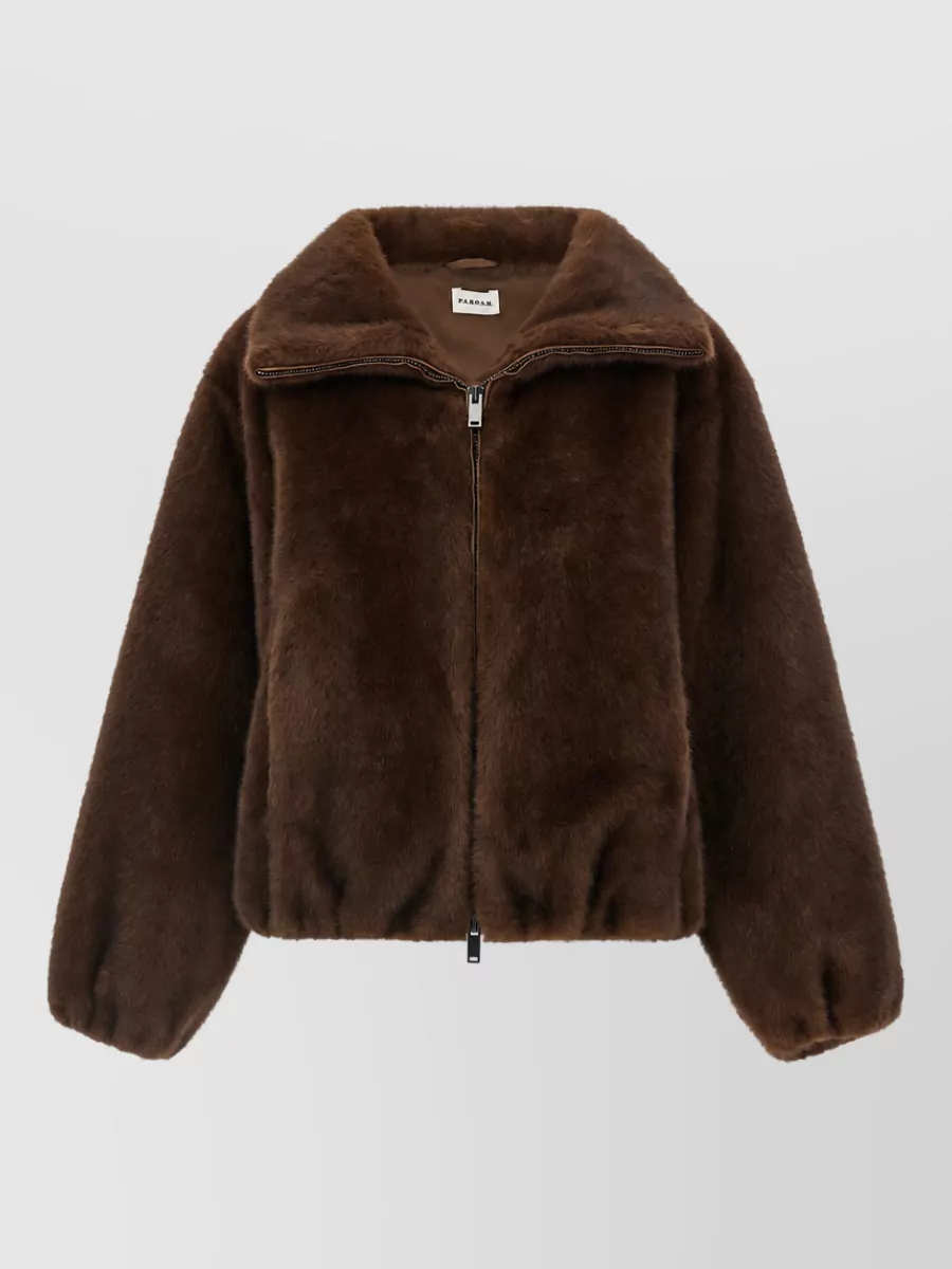 P.a.r.o.s.h. faux fur turtleneck bomber jacket