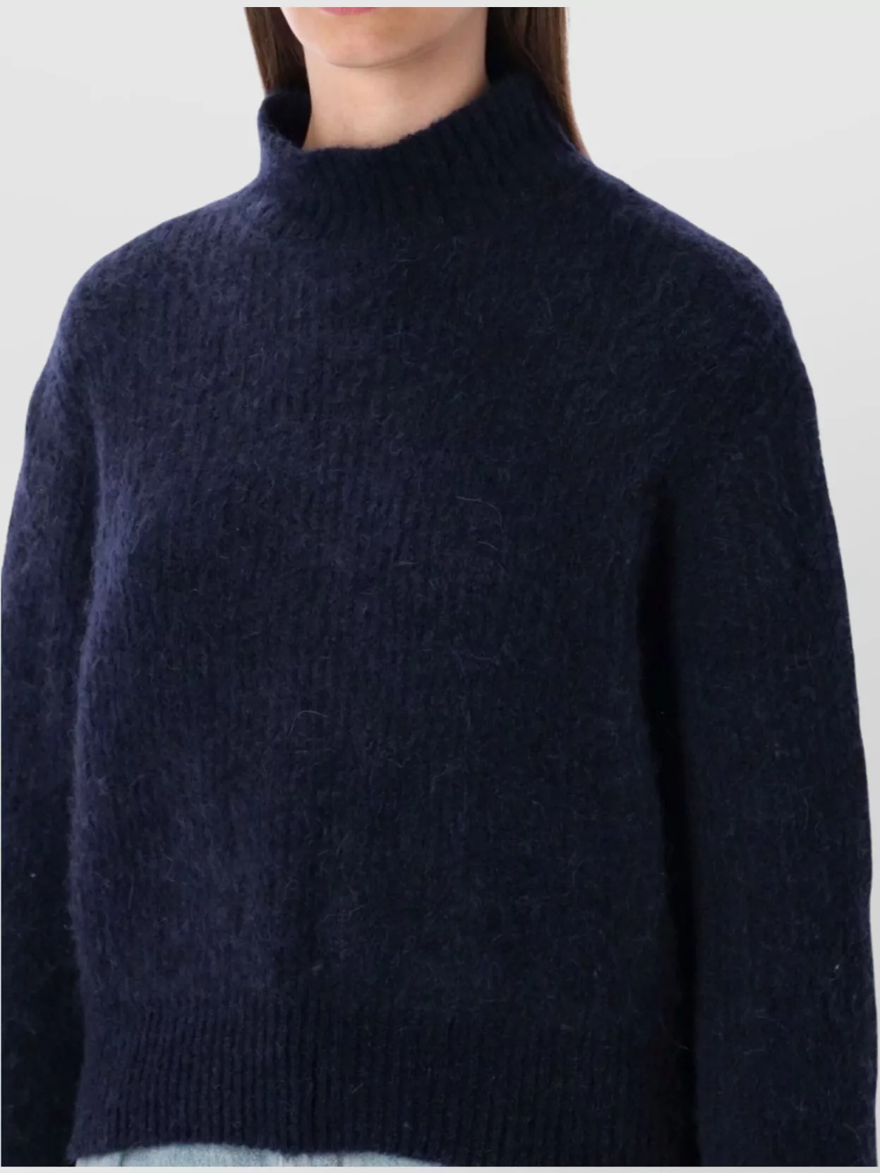 American Vintage High Neck Cropped Knitwear With Long Sleeves