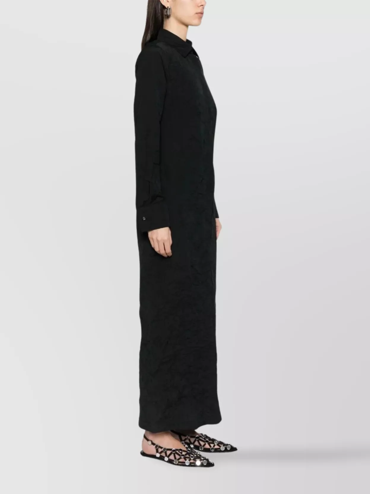Max Mara Back Opening Long Sleeve Dress Side Pockets
