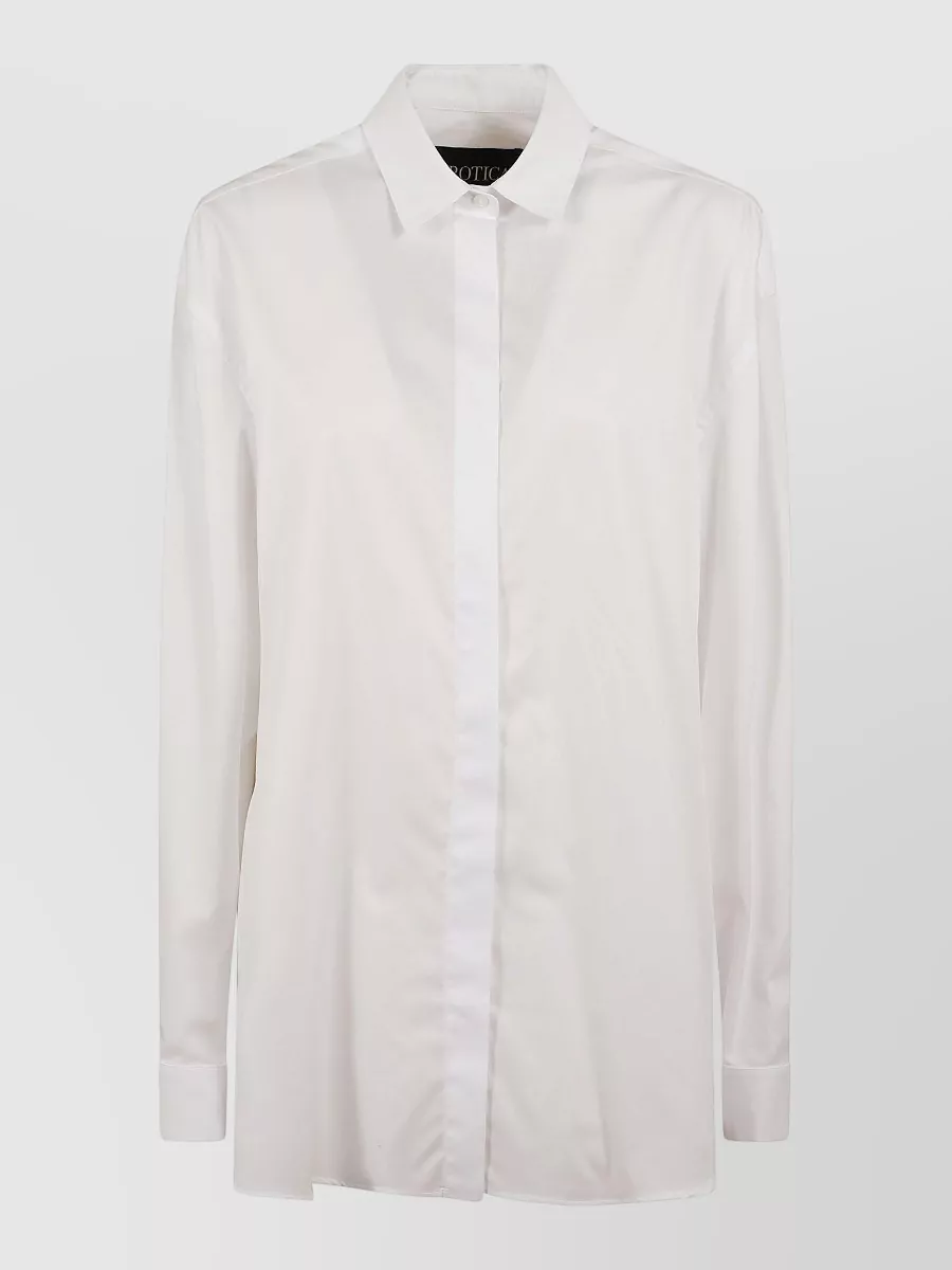 Dondup concealed-front buttoned-cuffs shirt