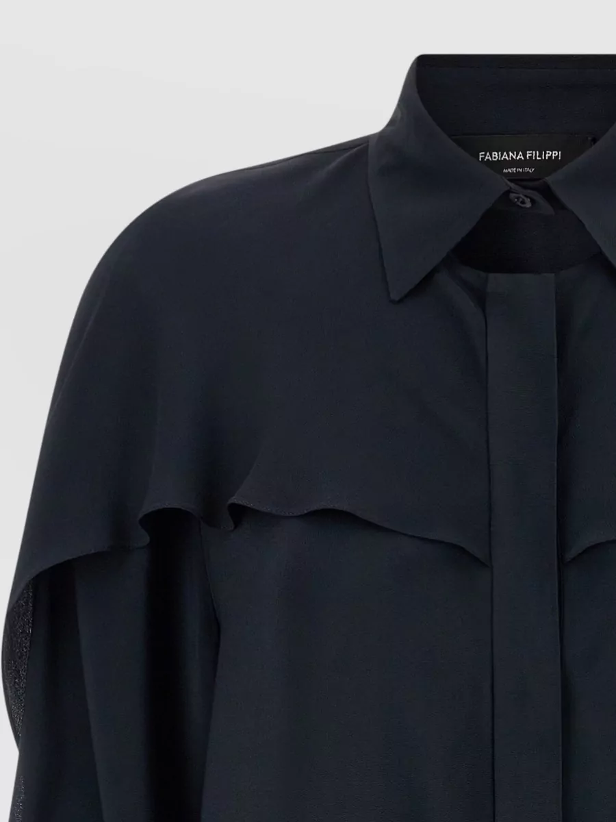 Fabiana Filippi Shirt Collar And Draped Front Detail
