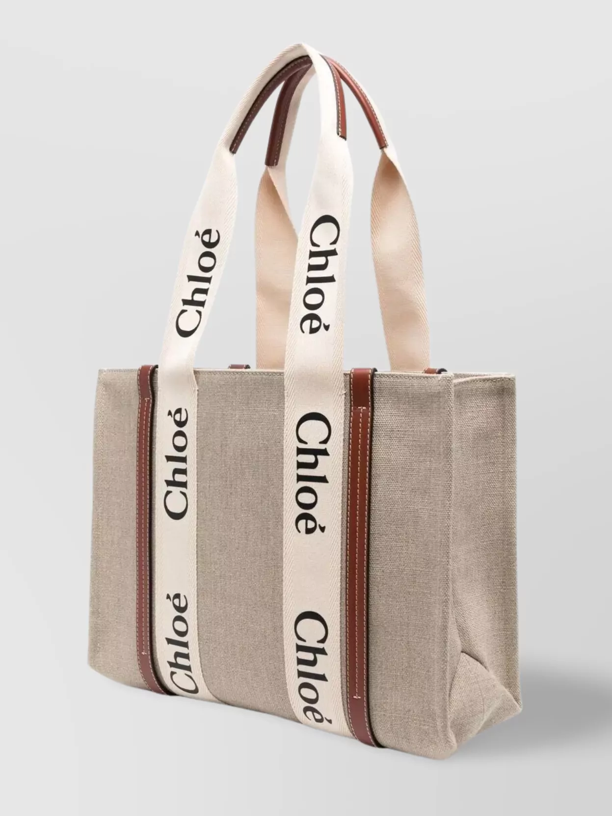 Chloé "Woody" Rectangular Tote Bag With Dual Handles