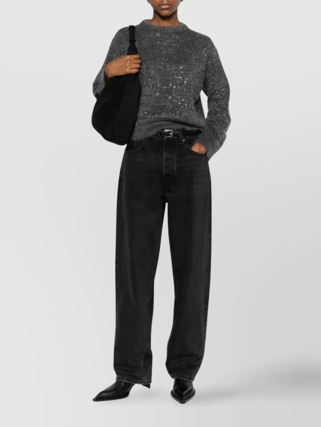 Brunello Cucinelli Textured Knit Crew Neck Sweater