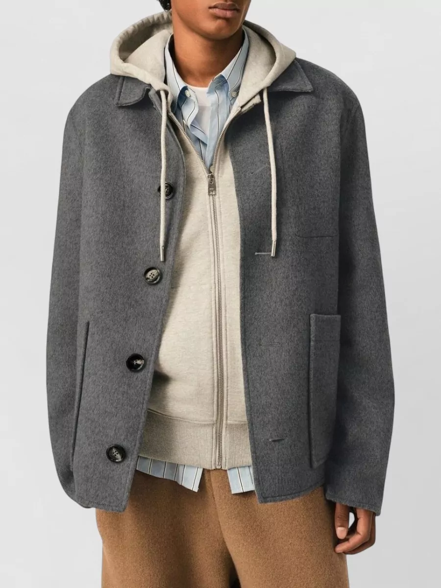 Ami Paris Cashmere Wool Single-Breasted Coat