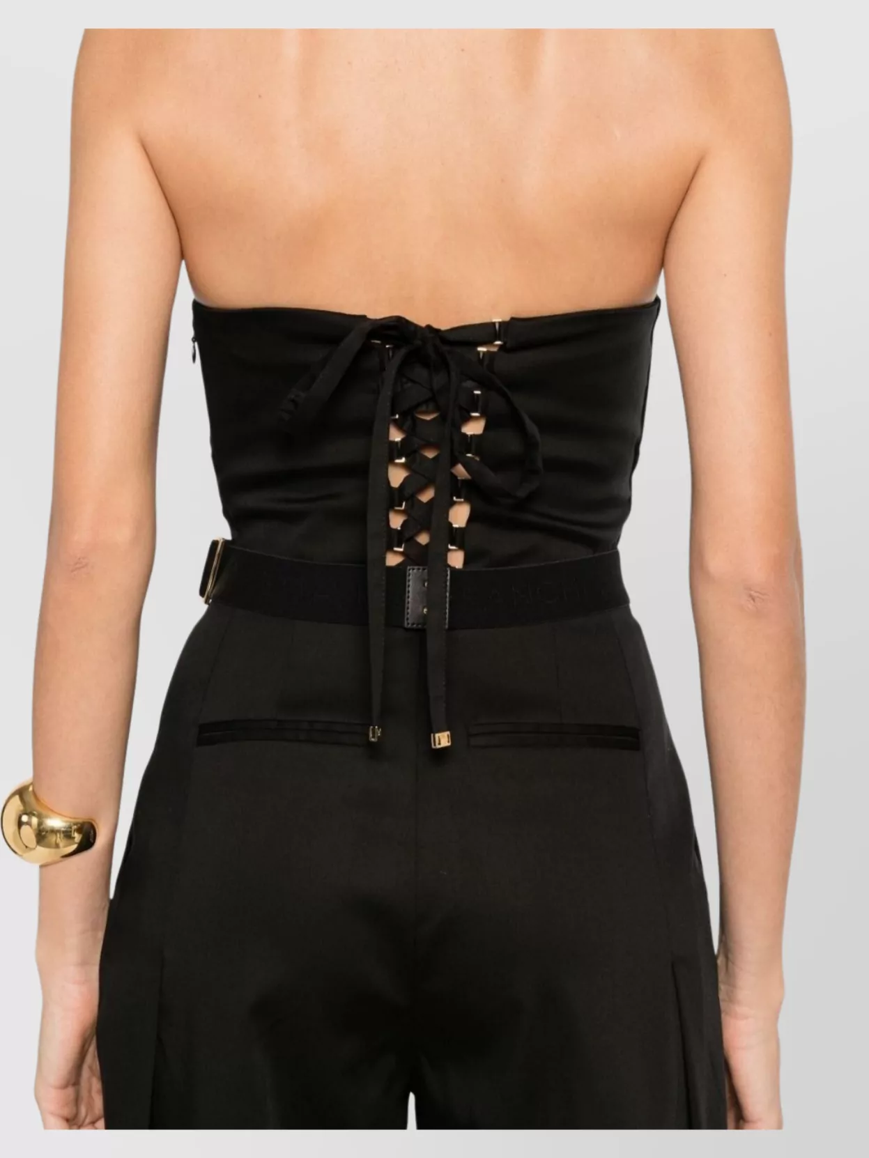 Elisabetta Franchi Long Jumpsuit Lace-up Back