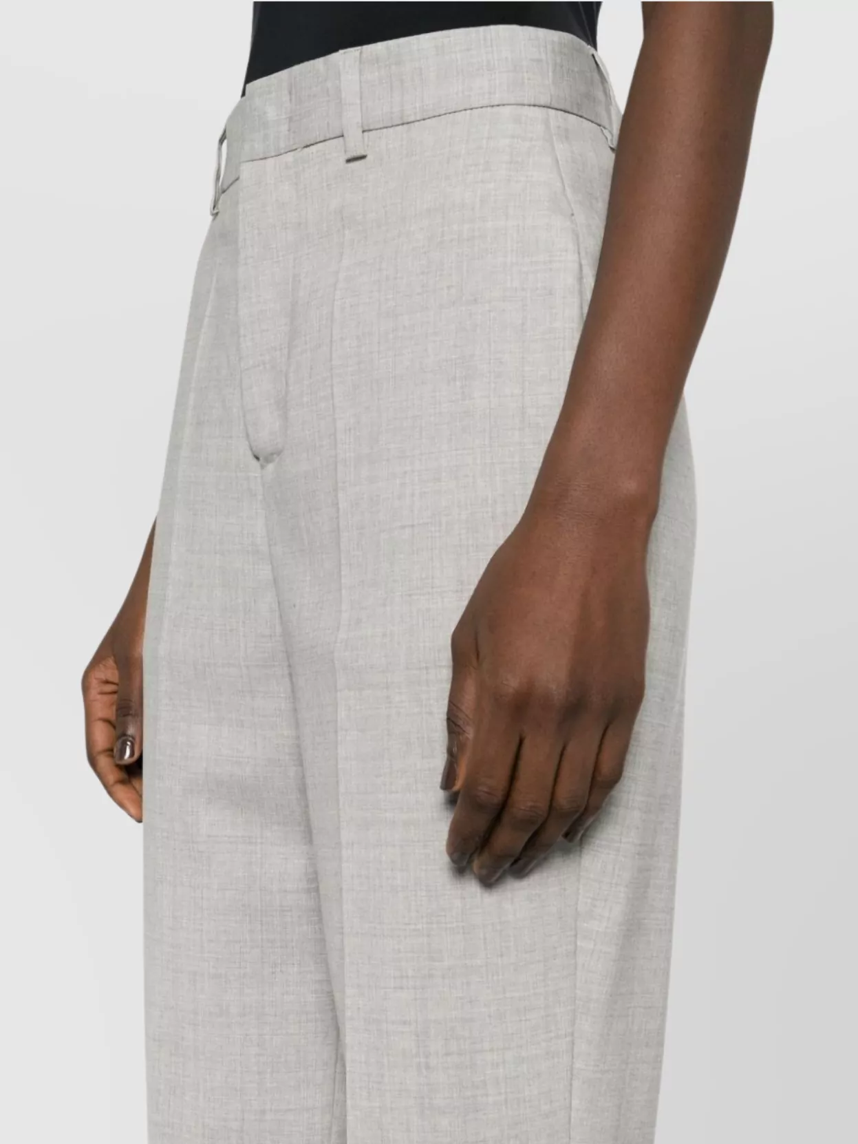 Parosh High-Waisted Wool Trousers With Crease Detail