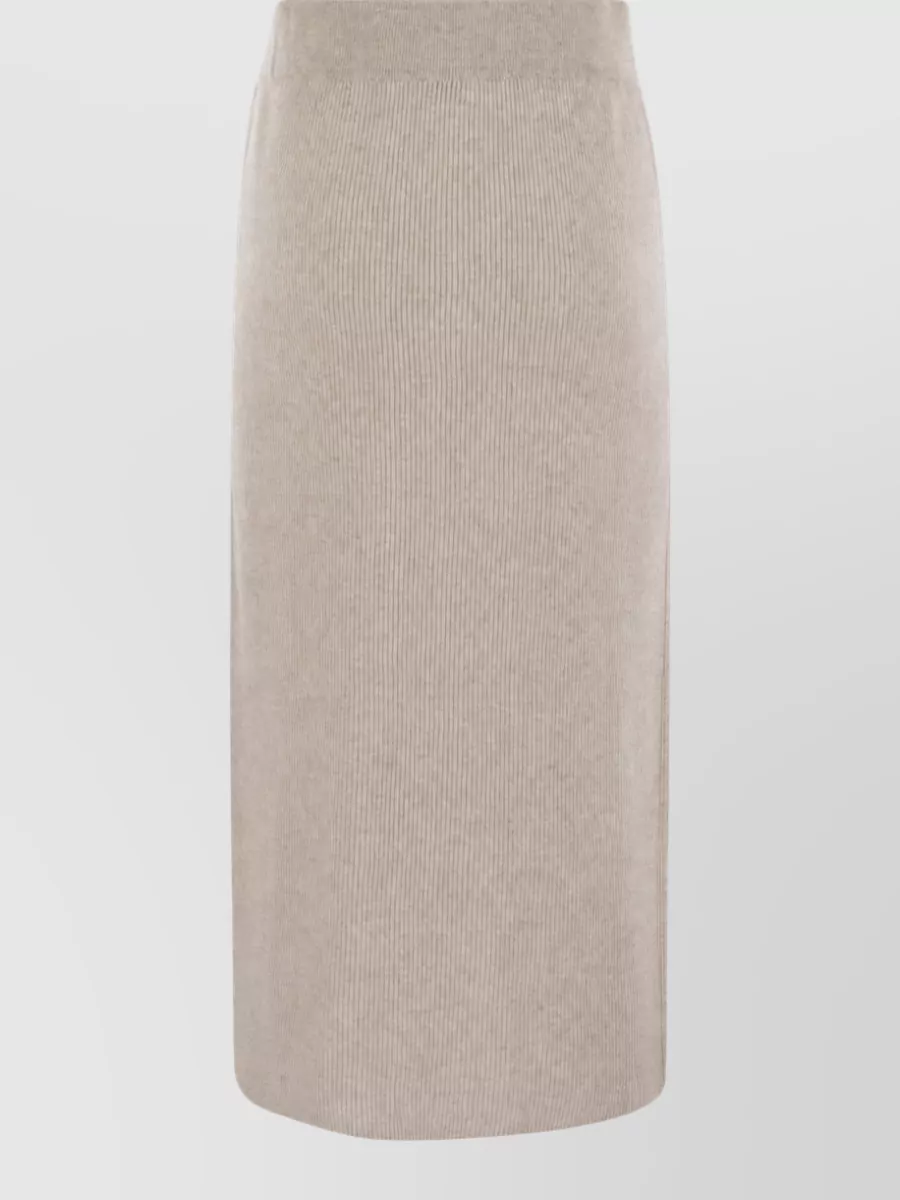 Brunello Cucinelli cashmere ribbed straight skirt