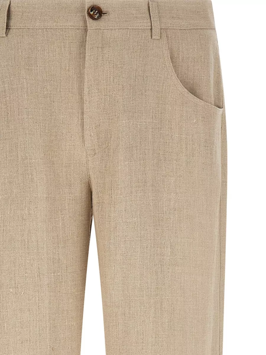 Séfr Linen Regular-Fit Straight-Leg Trousers