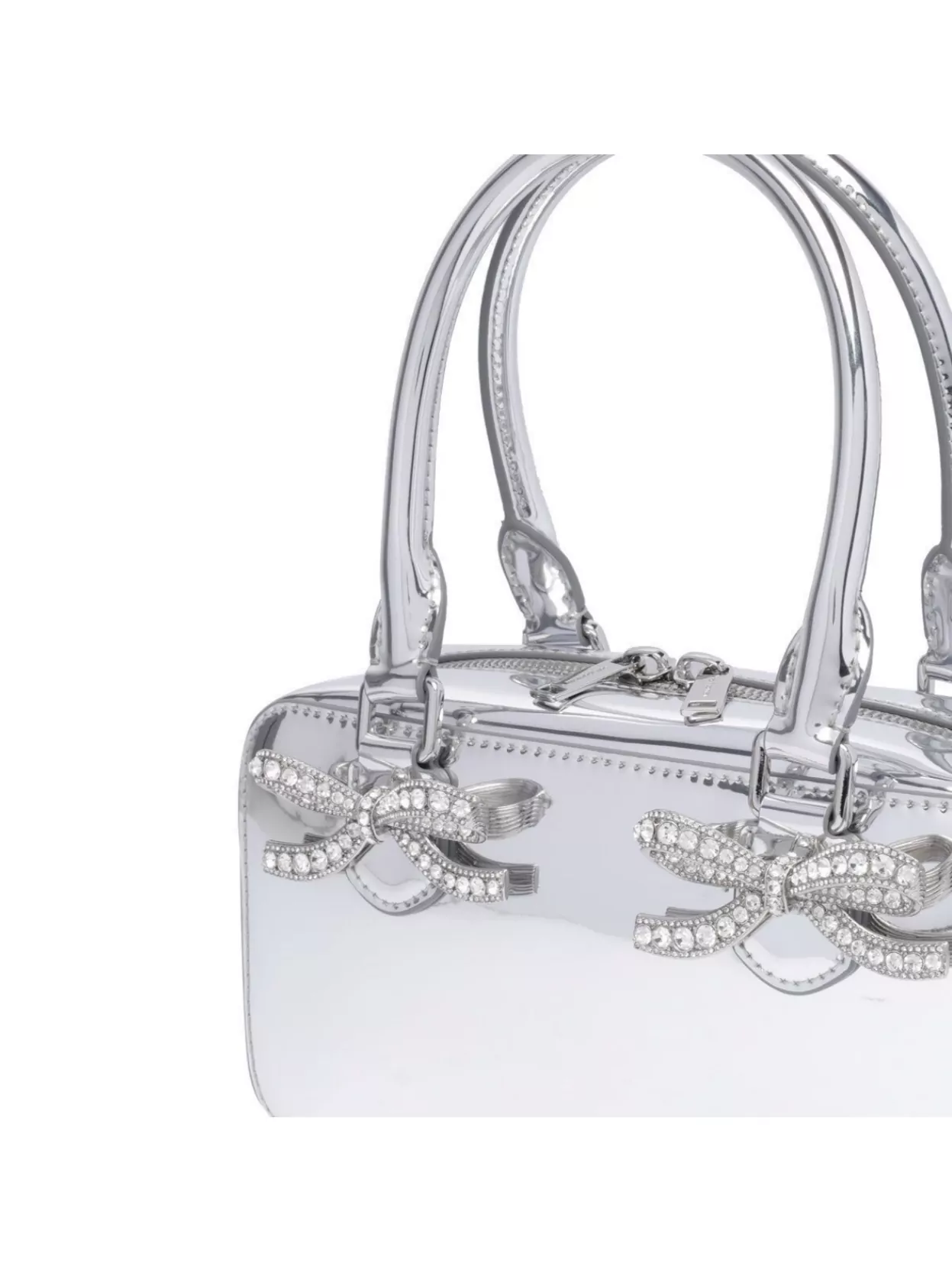 Self-portrait Leather Mini Tote Bag With Metallic Finish