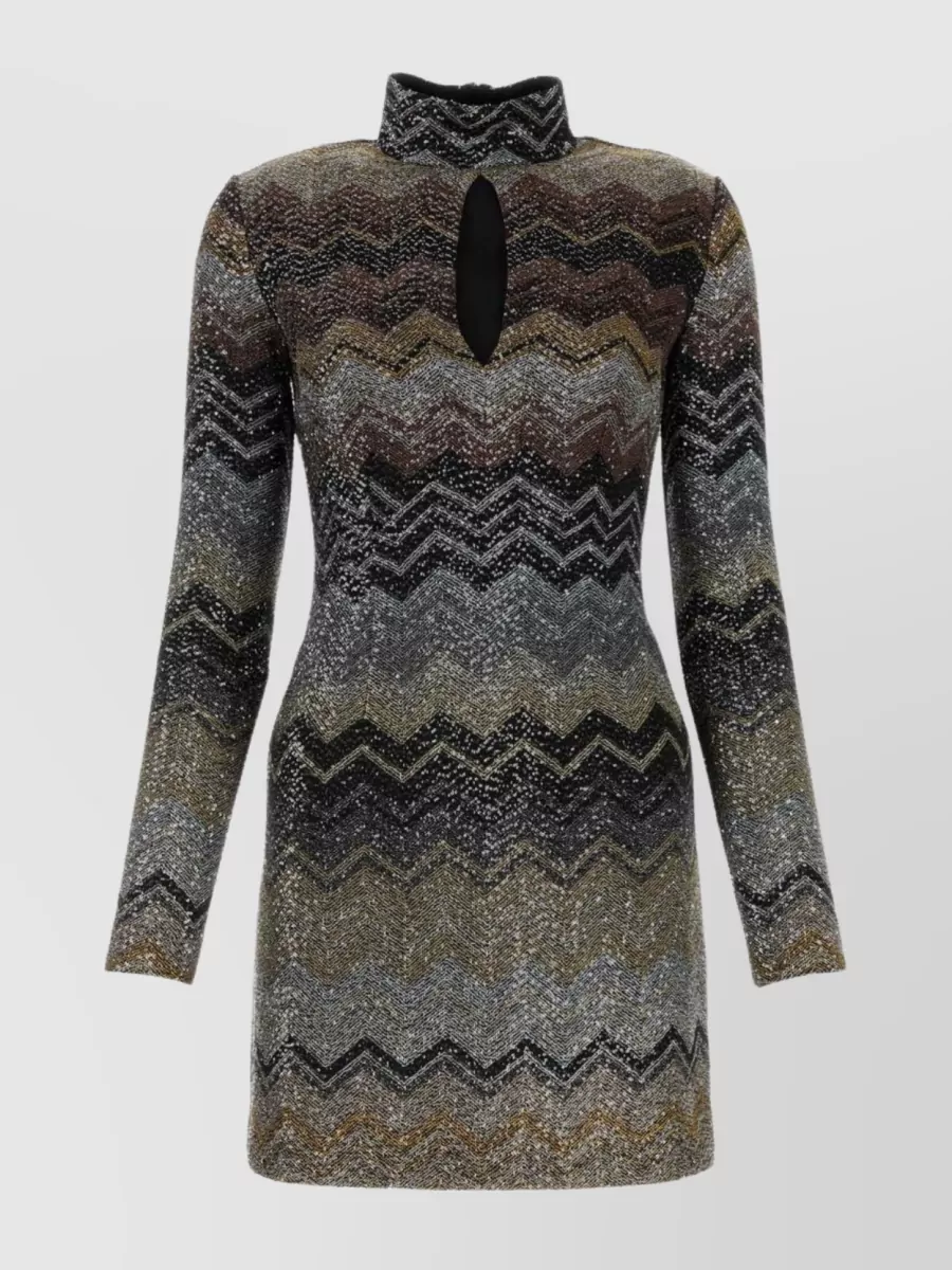 Missoni Glitter Chevron Keyhole Dress