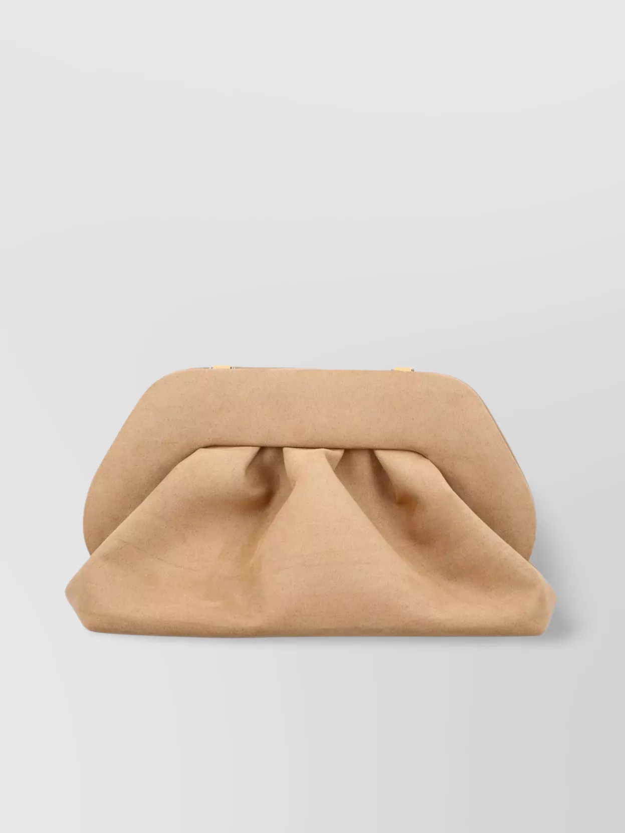Themoirè Suede Eco Shoulder Bag With Detachable Strap And Pleated Design