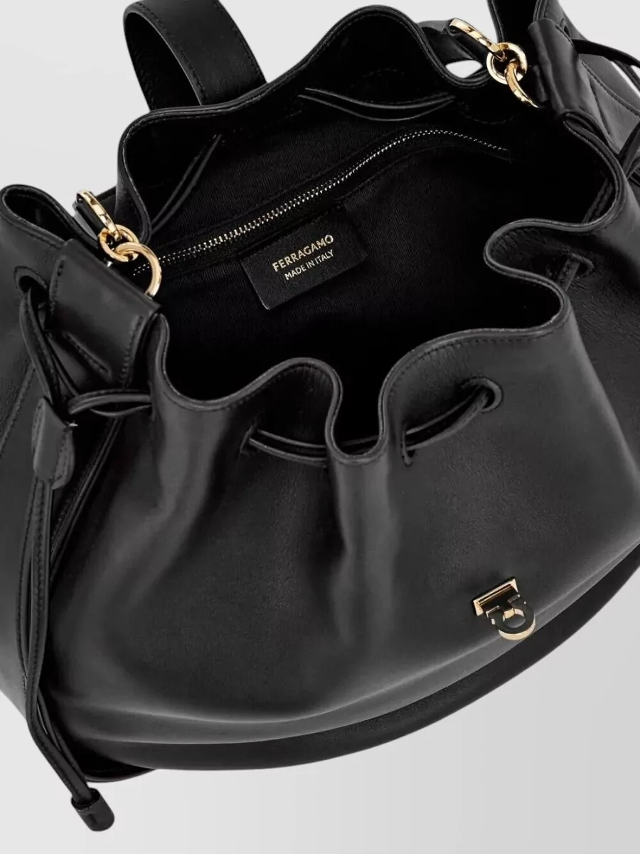 Ferragamo Buckle Bucket Crossbody Bag Top Handle