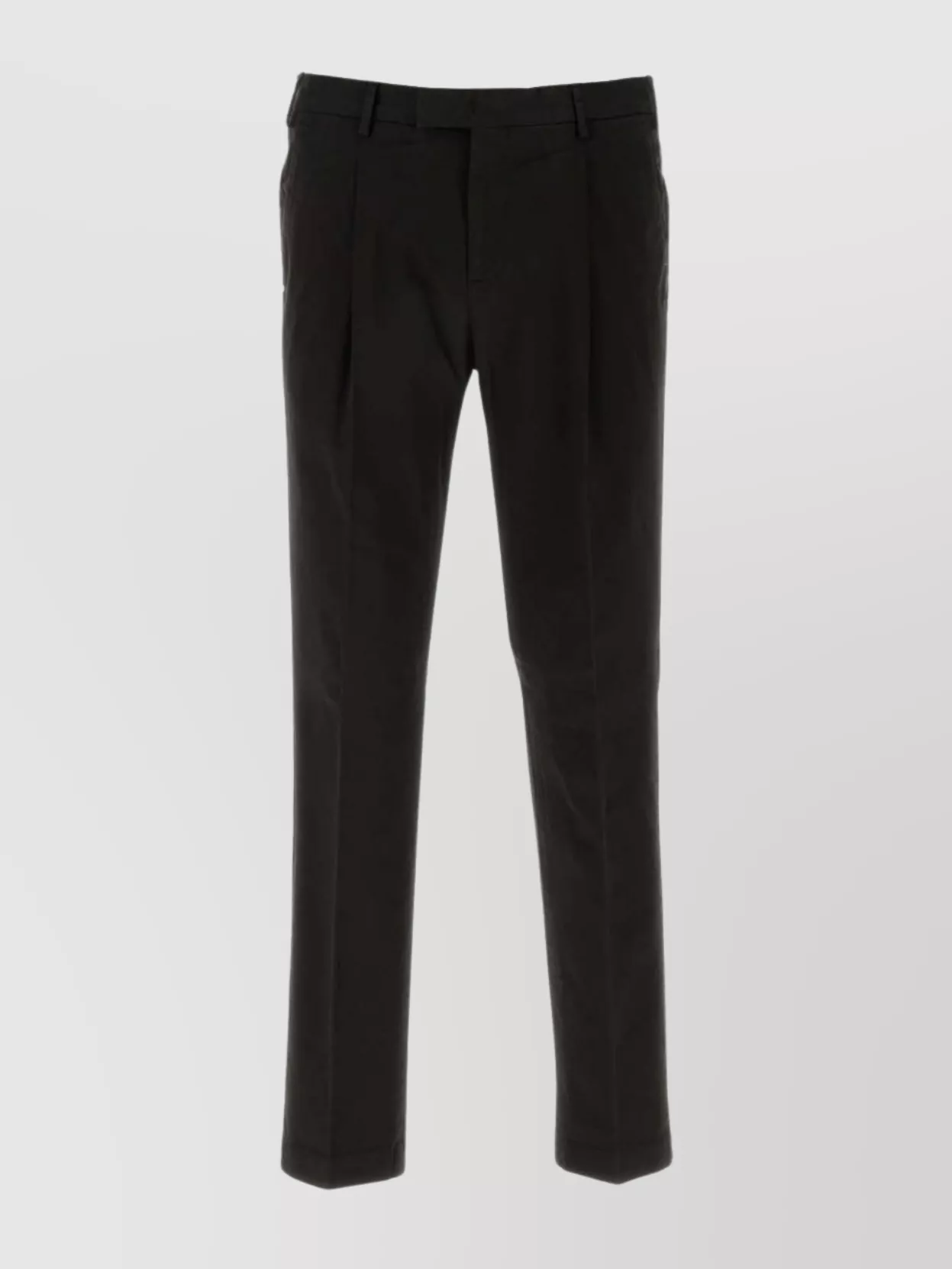 Pt Torino Stretch Cotton Pant With Pockets And Loops In Black