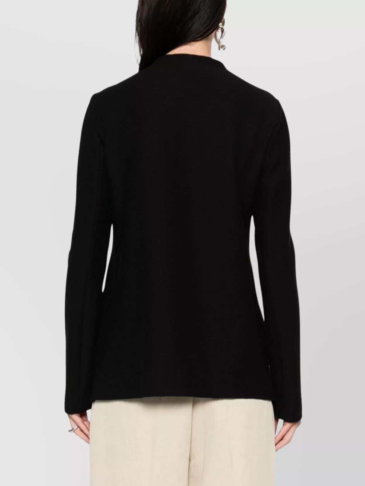 Emporio Armani Jacket Cotton Single-breasted Stand Collar In Black