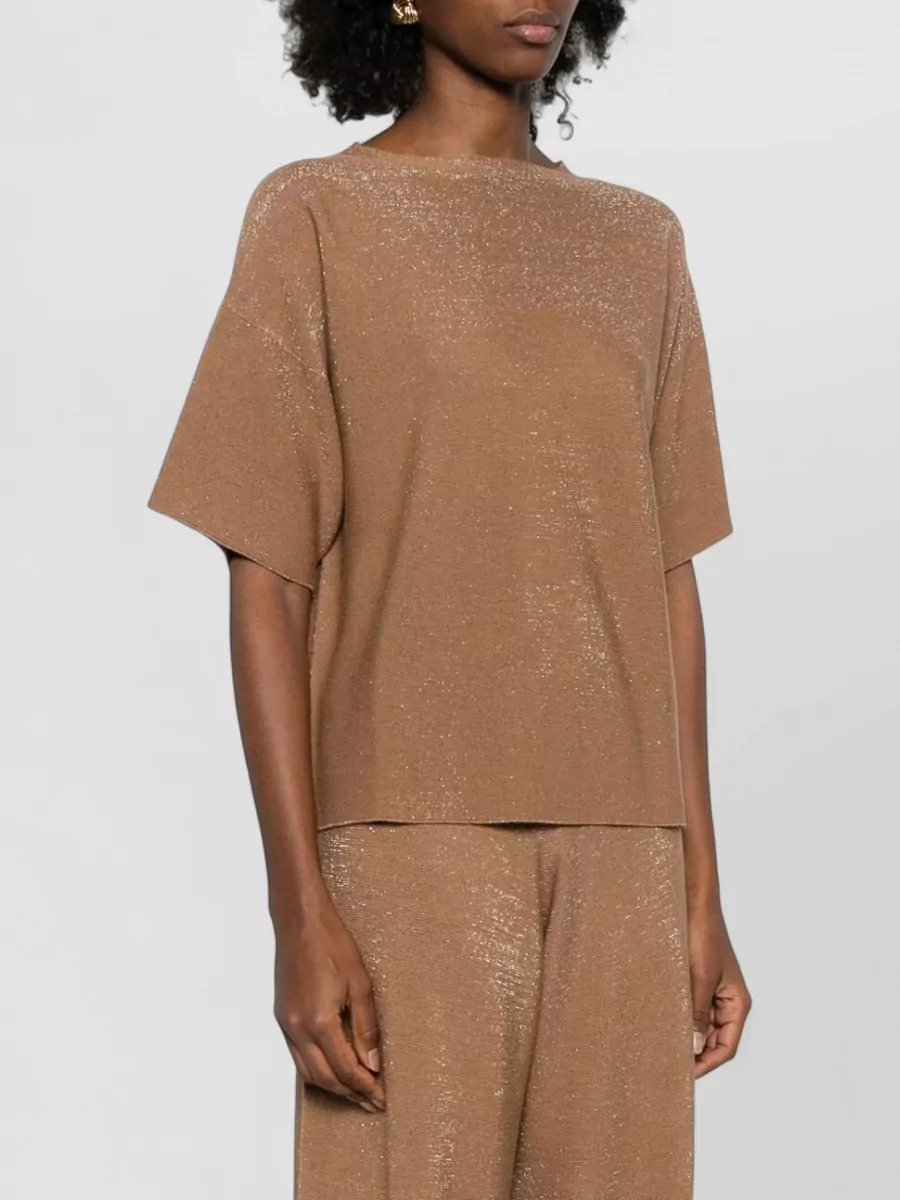 Fabiana Filippi Wool Cotton Knit Sweater Short Sleeves