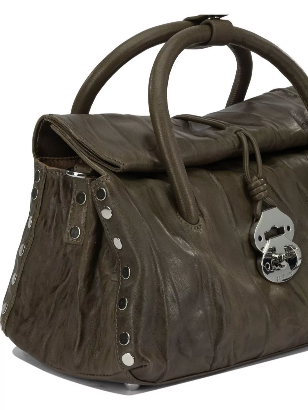 Zanellato Pleated Design Hand Bag With Detachable Strap