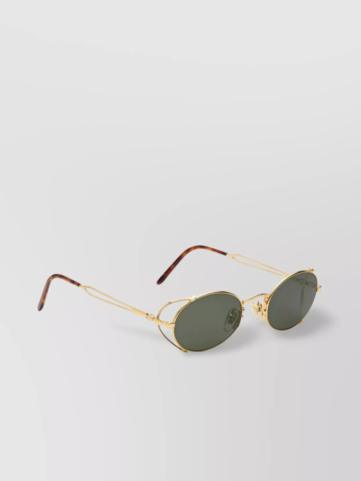 Jean Paul Gaultier Metal Round Frame Sunglasses With Cut-out Detail In Gold