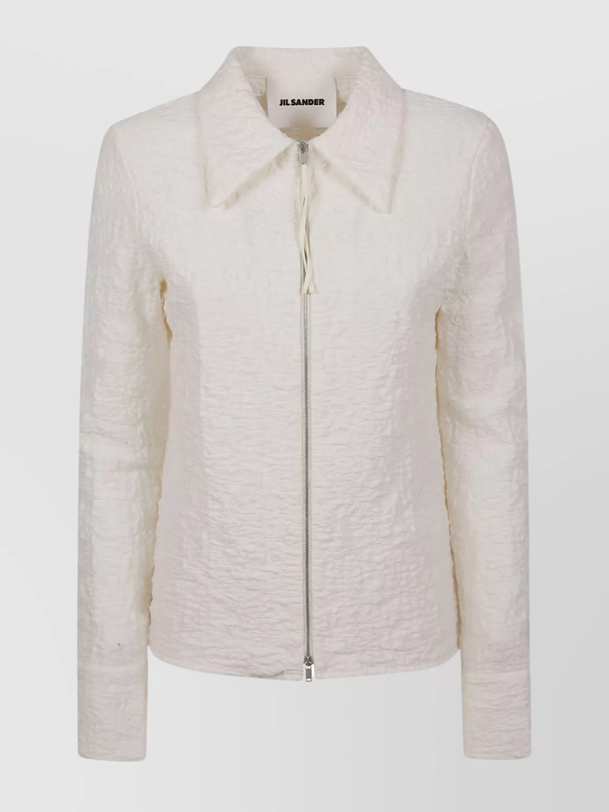 Shop Jil Sander Textured Long Sleeve Top In White