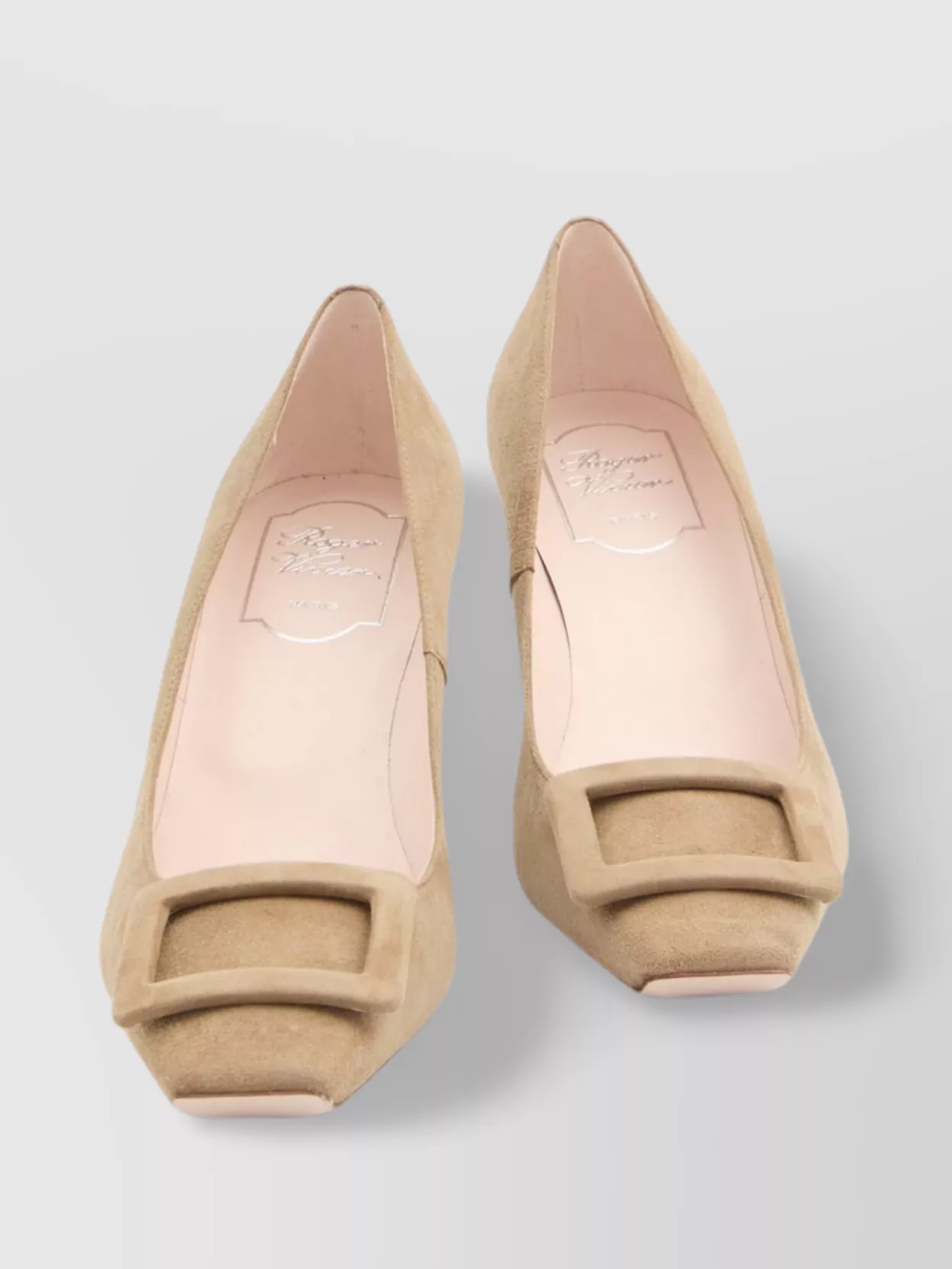 Roger Vivier Tobacco Suede Trompette Heel Pumps