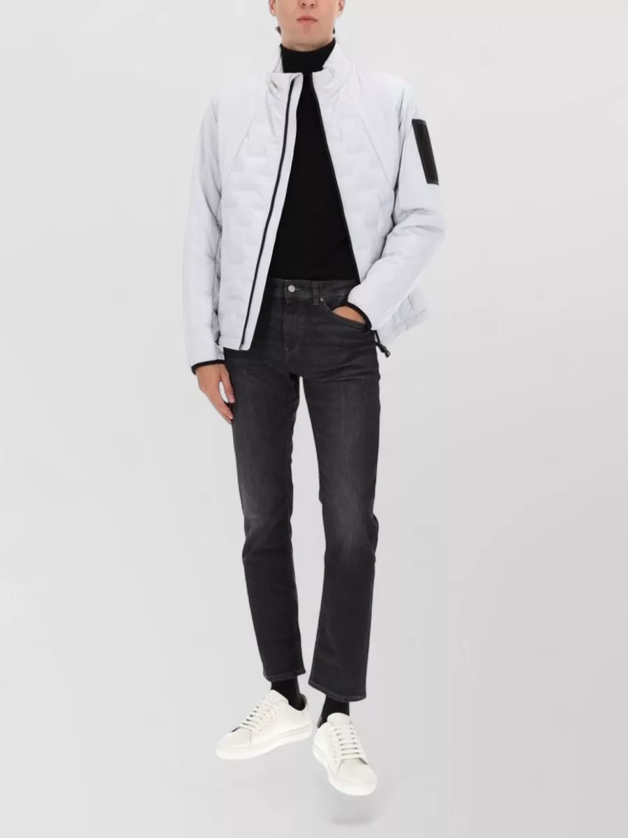 Boss Quilted Jacket With High Collar And Pockets