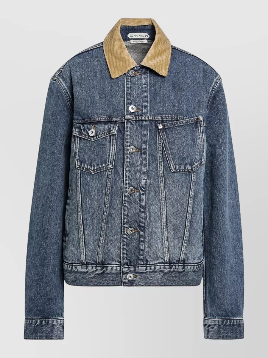 JW Anderson denim corduroy collar fitted jacket