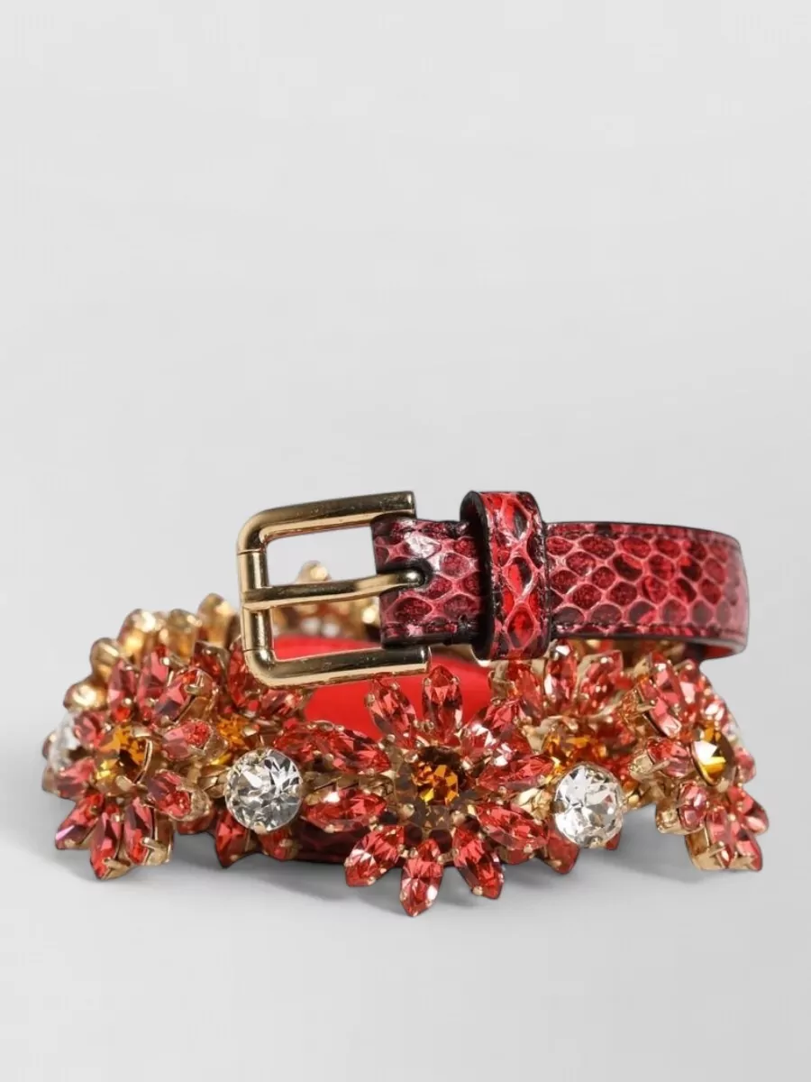Dolce&Gabbana crystal embellished leather waist belt
