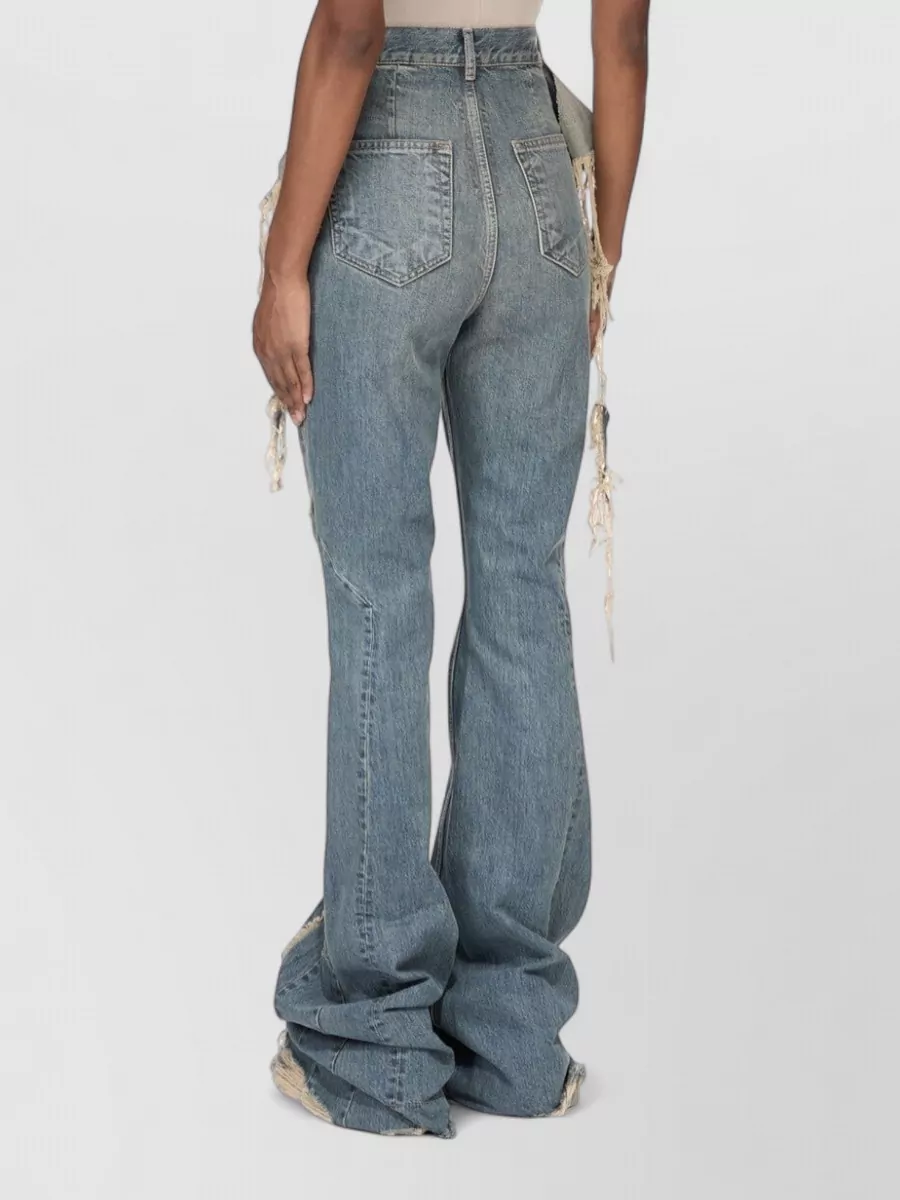 Rick Owens Drkshdw Denim Wide-Leg Flared Cargo Trousers