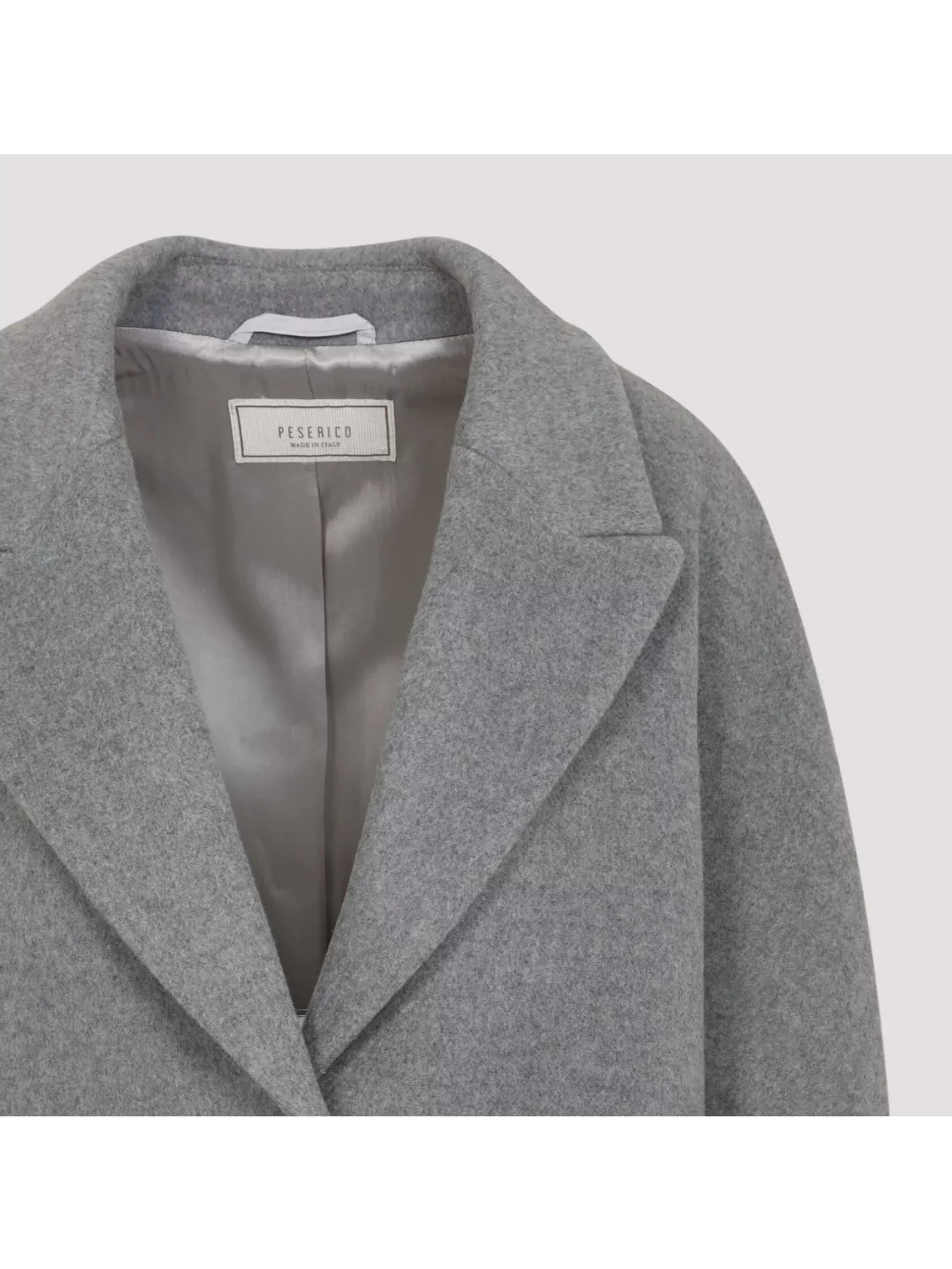 Peserico Cocoon Wool Cashmere Coat In Gray