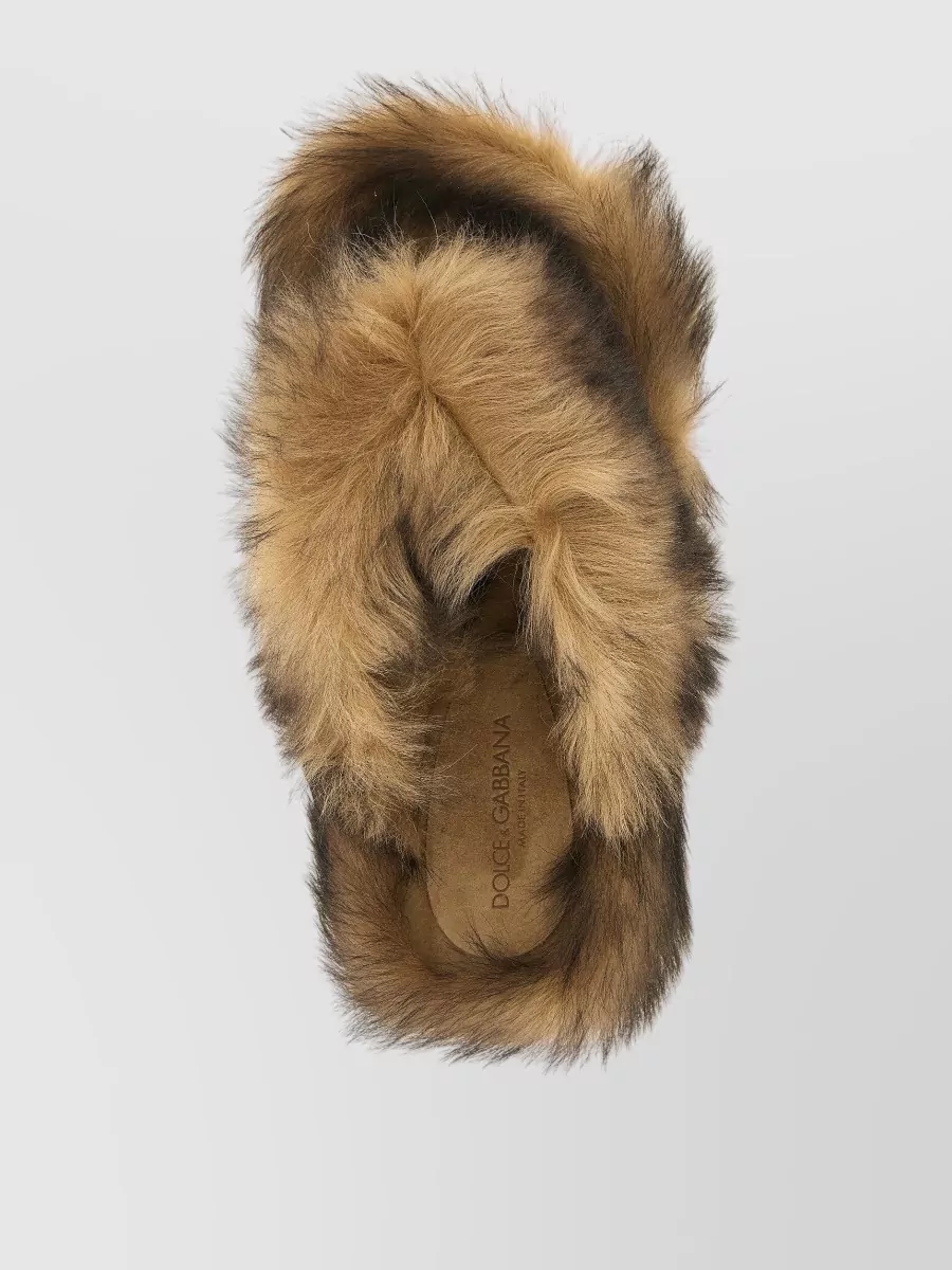 Dolce&Gabbana Sheepskin Flip-Flop Sandals