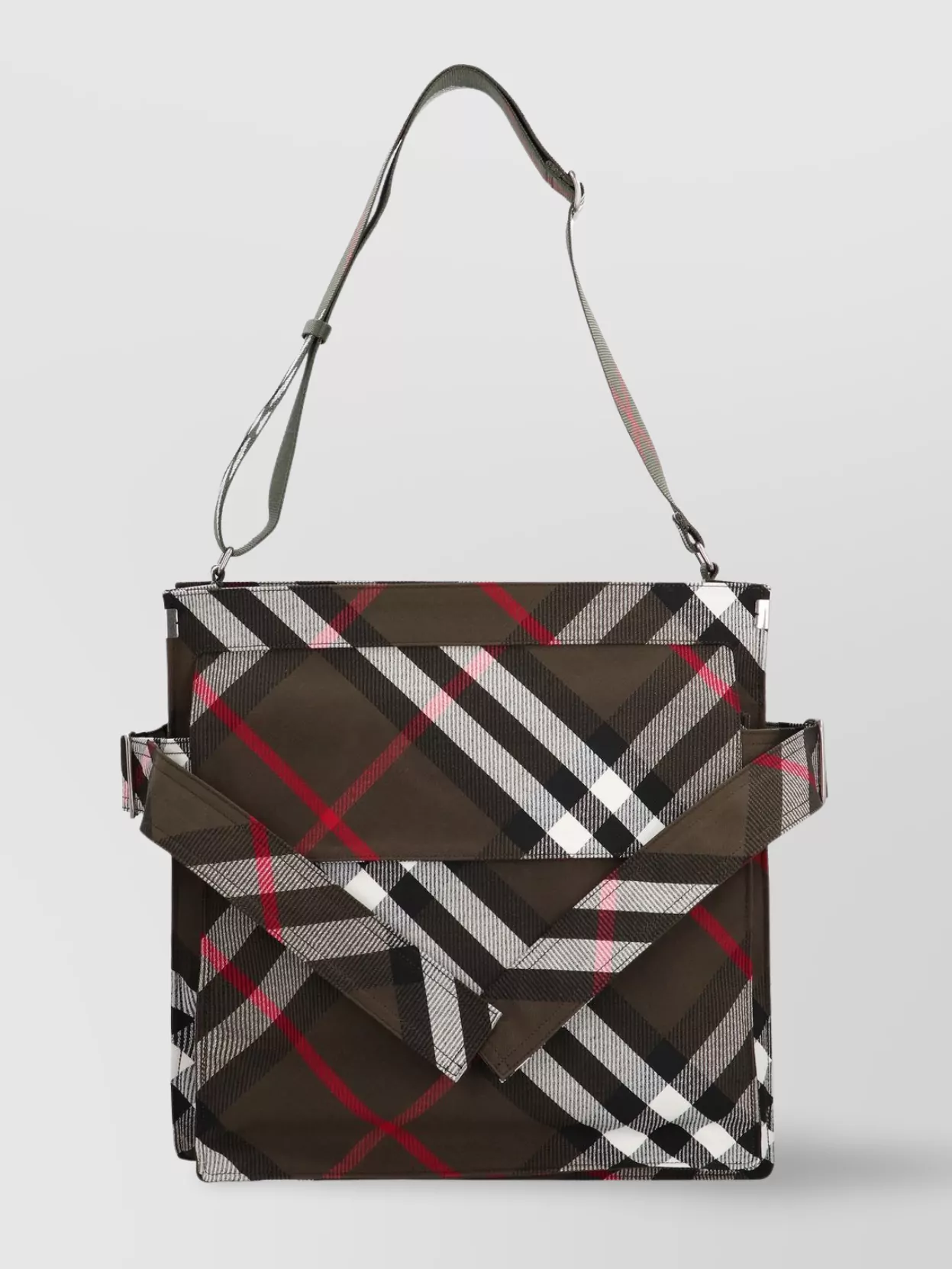 Burberry Check Motif Tote Bag With Adjustable Strap