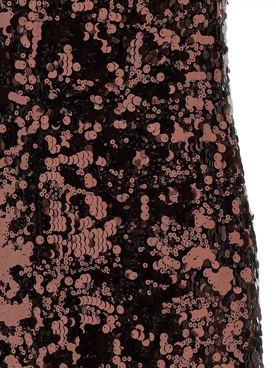 Ganni Sequined Velvet Sleeveless Straight Midi Dress