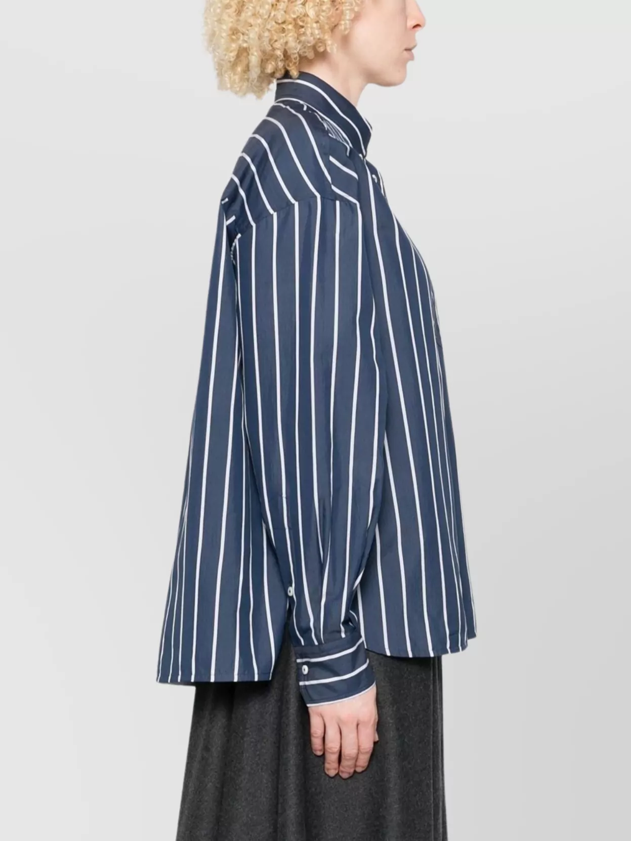 Brunello Cucinelli Striped Cotton Shirt Chest Pocket In Blue