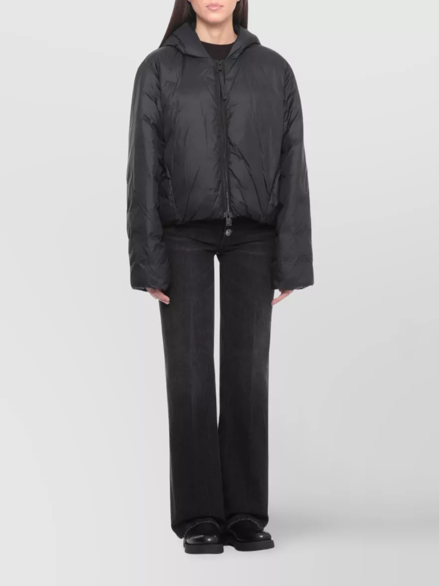 Canada Goose Hooded Quilted Down Jacket And Pockets