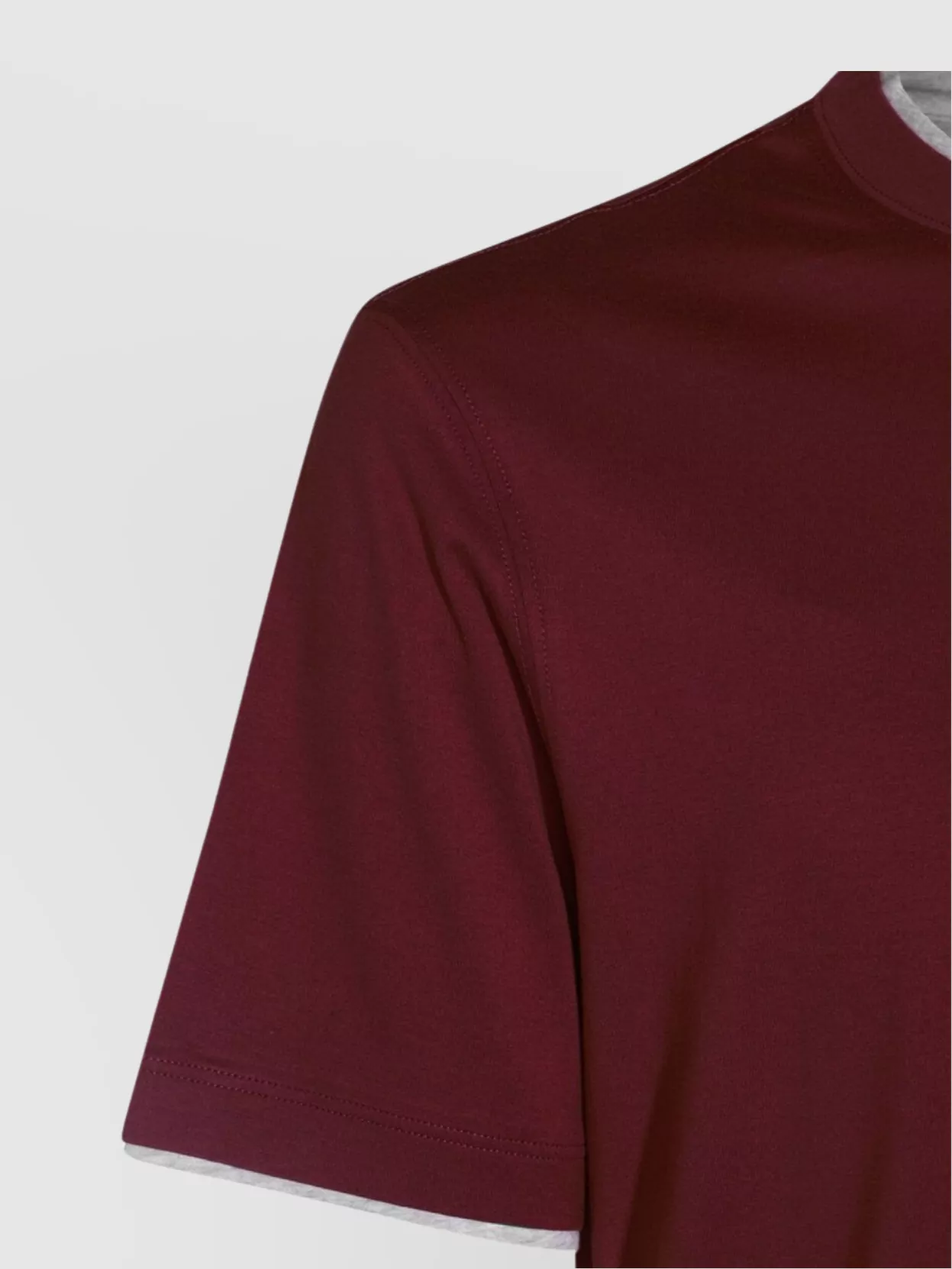 Brunello Cucinelli Crew Neck Plain Design Short Sleeves In Burgundy