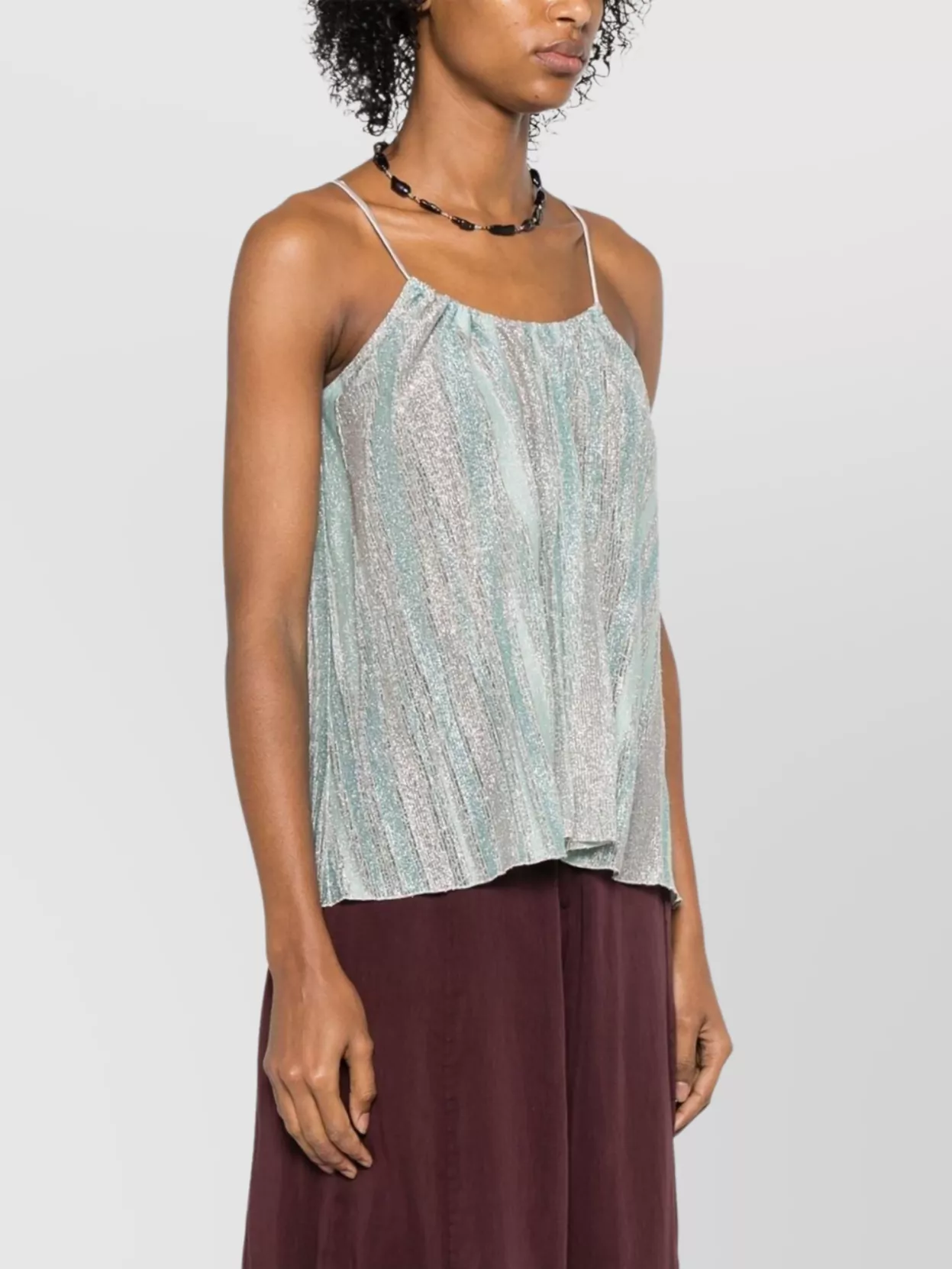 Forte Forte Pleated Stripes Shimmering Top