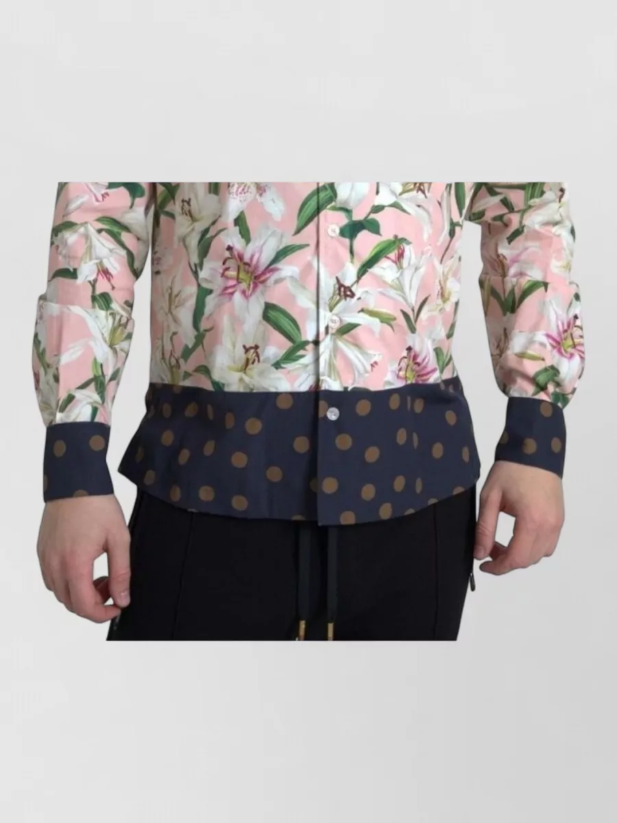 Dolce&Gabbana cotton polka-dot floral-print shirt