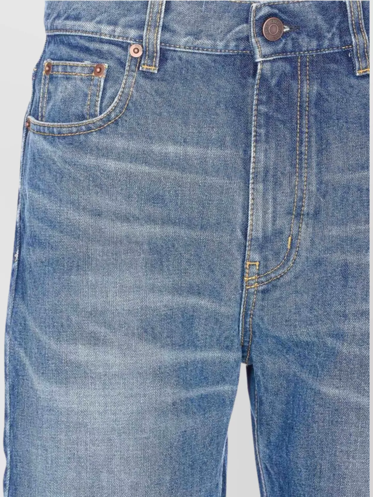 Chloé Wide-Leg Denim Jeans Five-Pocket Design