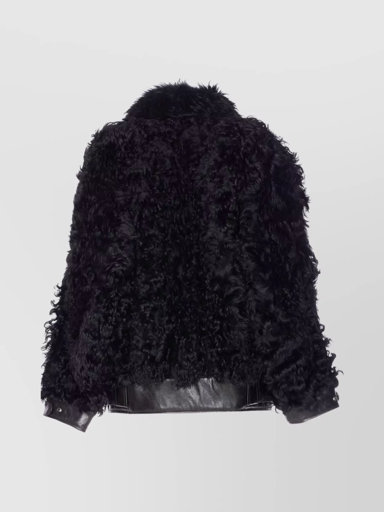 Golden Goose Shearling Fur Coat Leather Accents In Multi