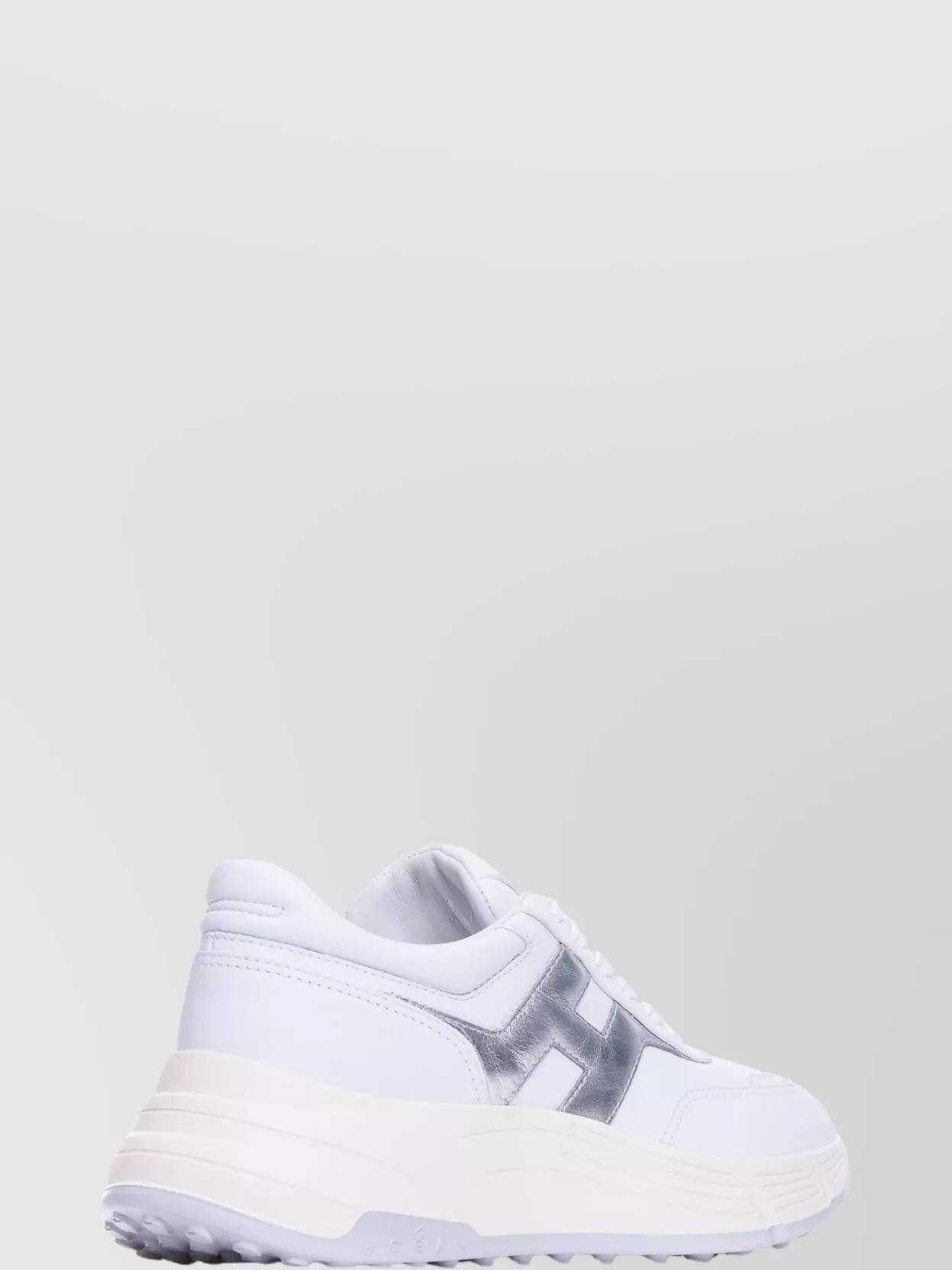 Hogan Low Top Leather Sneakers With Metallic Accent