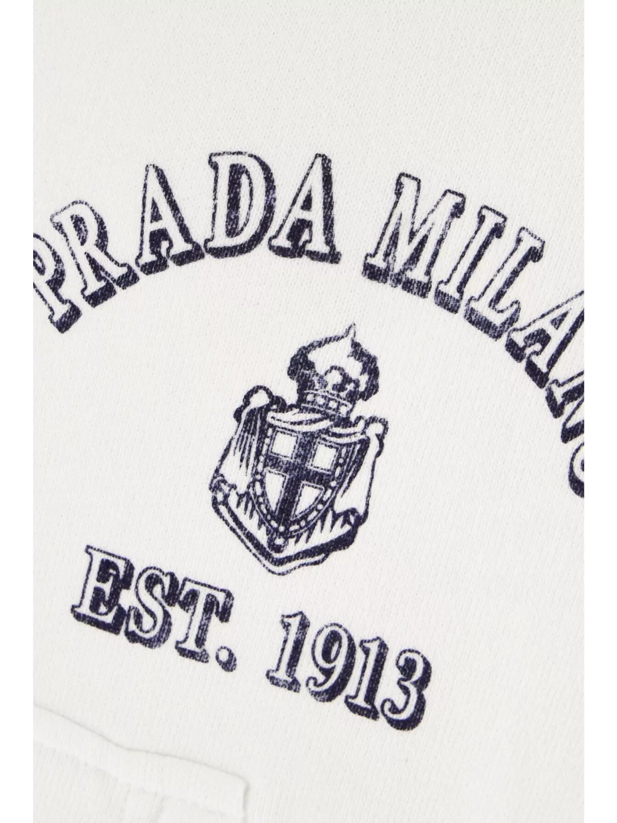 Prada Relaxed Fit White Hoodie With Embroidered Brand Detail In White