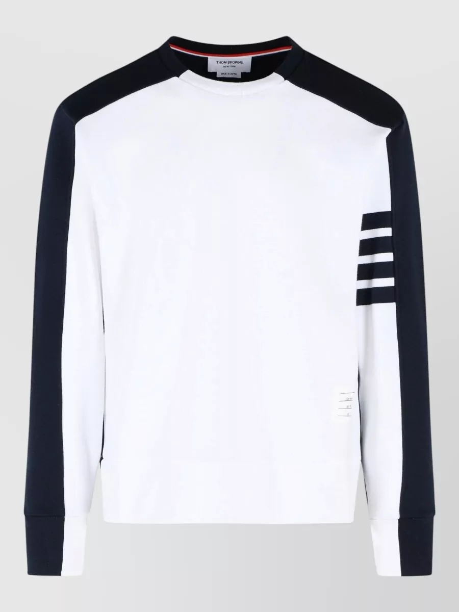 Thom Browne Cotton colorblock crewneck sweatshirt