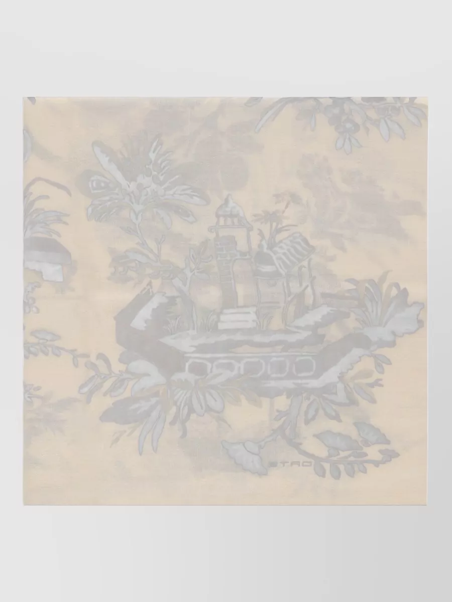 Etro wool cashmere printed scarf