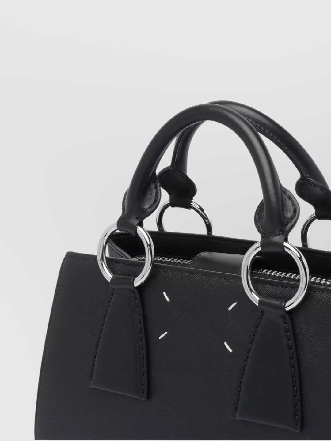 Maison Margiela Shoulder Bags With Metal Rings And Textured Finish