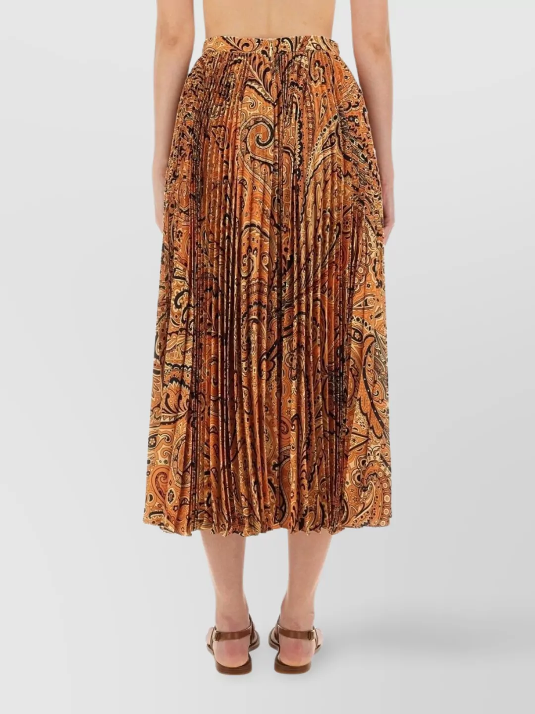 Etro Pleated Paisley Midi Skirt